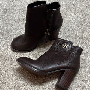 Tory Burch Dark Brown Junction 85mm Ankle Booties